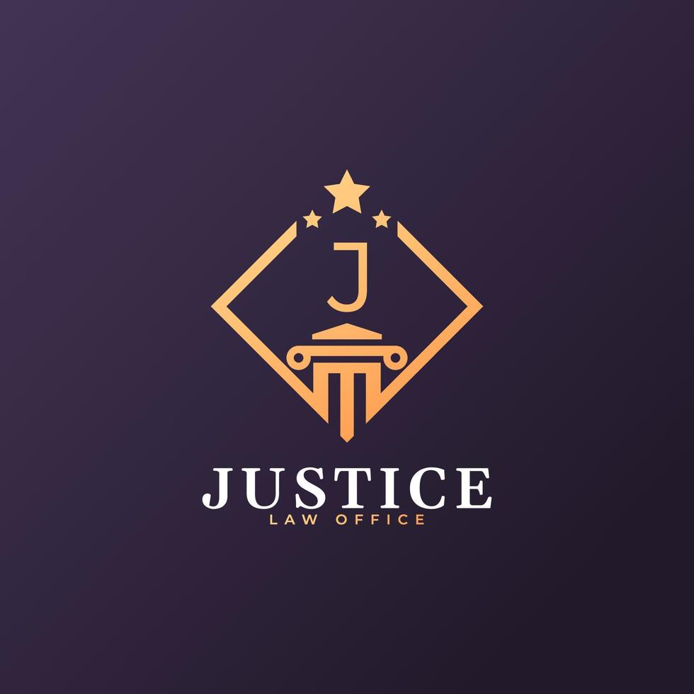 Anwaltskanzlei Buchstabe j Logo Design Template Element vektor