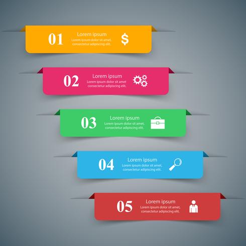 Business Infographics Origami Style Vektor illustration.