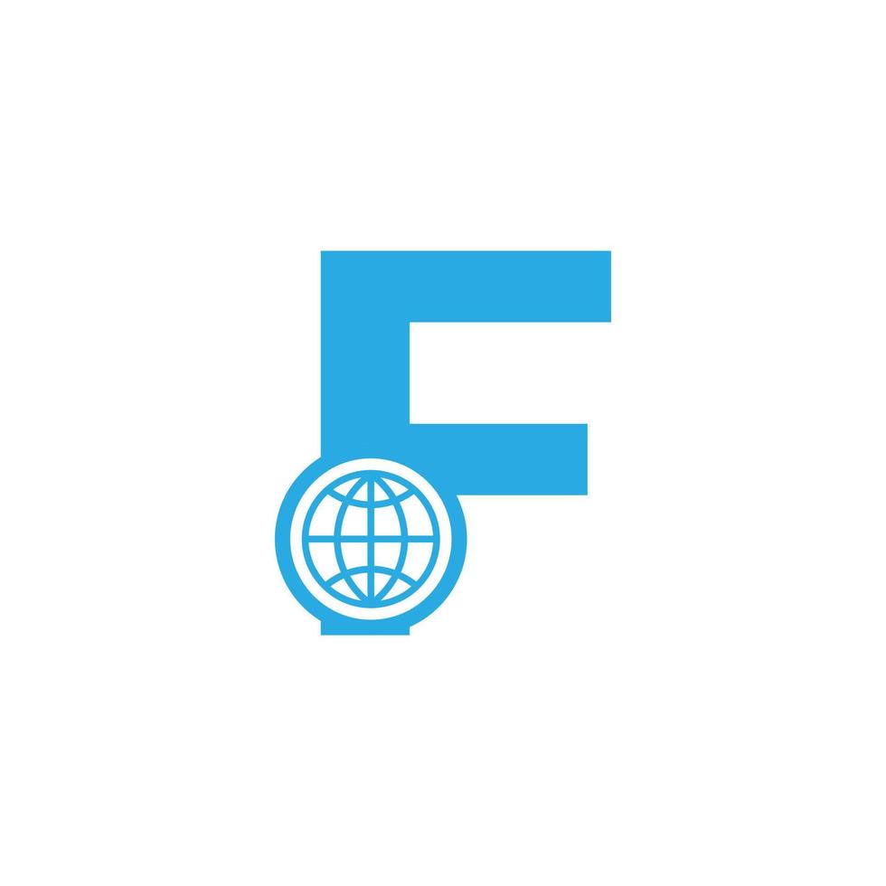 första bokstaven f globe logotyp designmall element. vektor eps10