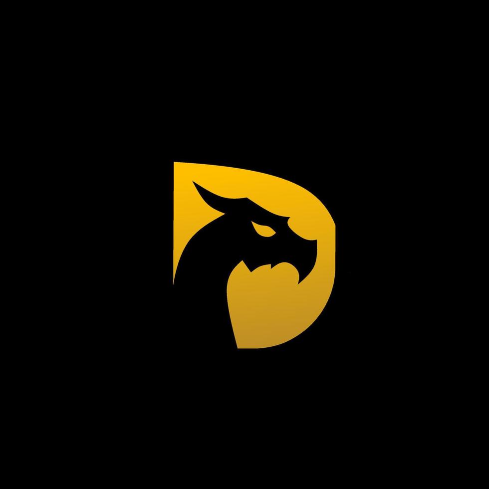 Vorlage Logo Drachen Initialen d vektor