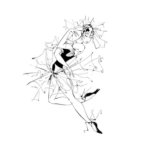 Tanzende Ballerina. Ballett. Grafik. Tänzer. Vektor-illustration vektor