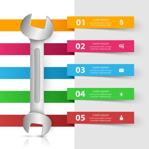 Schraubenschlüssel, Schraubendreher, Reparatursymbol. Geschäft Infografik. vektor