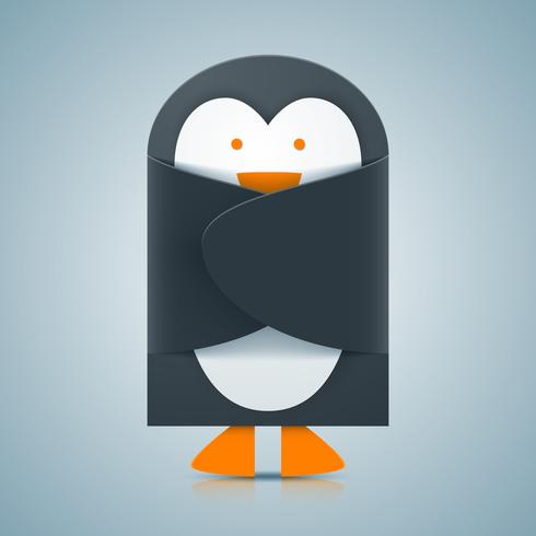 Papper pingvin - kuvert ikon. vektor