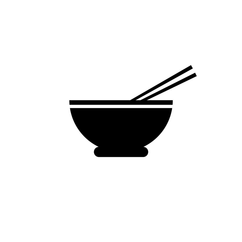 Nudelschüssel-Logo-Vorlage. Vektordesign für chinesisches Essen. ramen-nudelillustration. Nudeln in der Schüssel Vektor Zeichen Abbildung Symbol Symbol einfache Suppe Bild