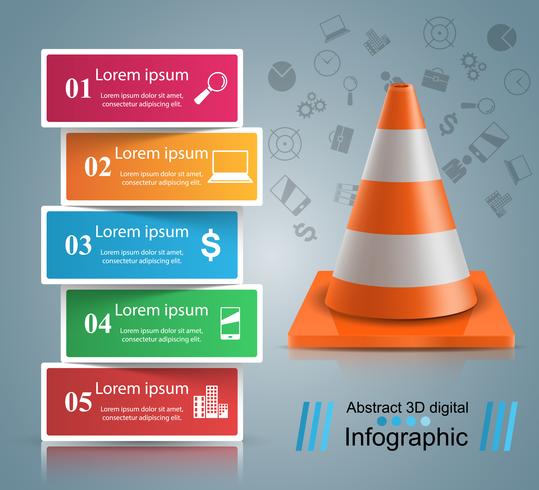 Infographic Designschablone der Straßenreparatur und Marketing-Ikonen. vektor