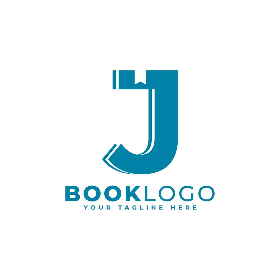 bokstaven initial j bok logotyp design. användbar för utbildning, företag och byggnadslogotyper. platt vektor logo designidéer mallelement