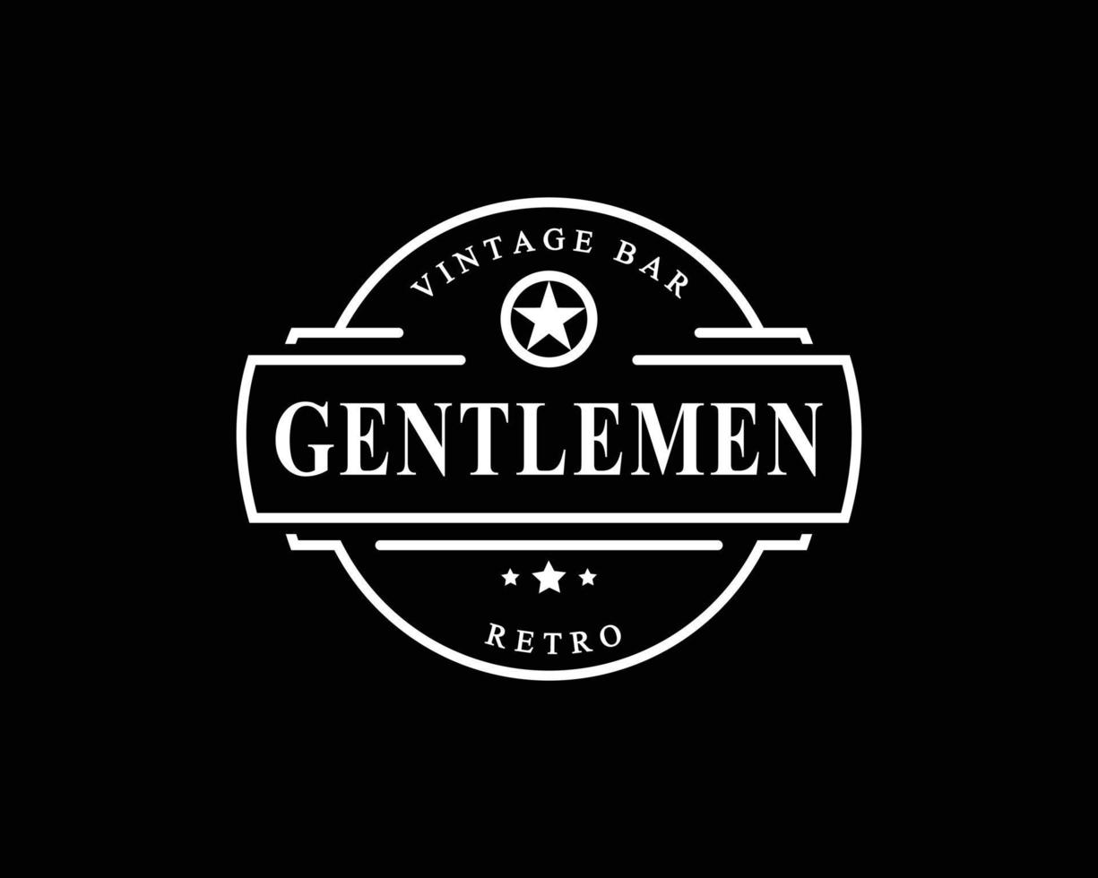 vintage retro märke för gentleman tyg kläder logotyp designsymbol vektor