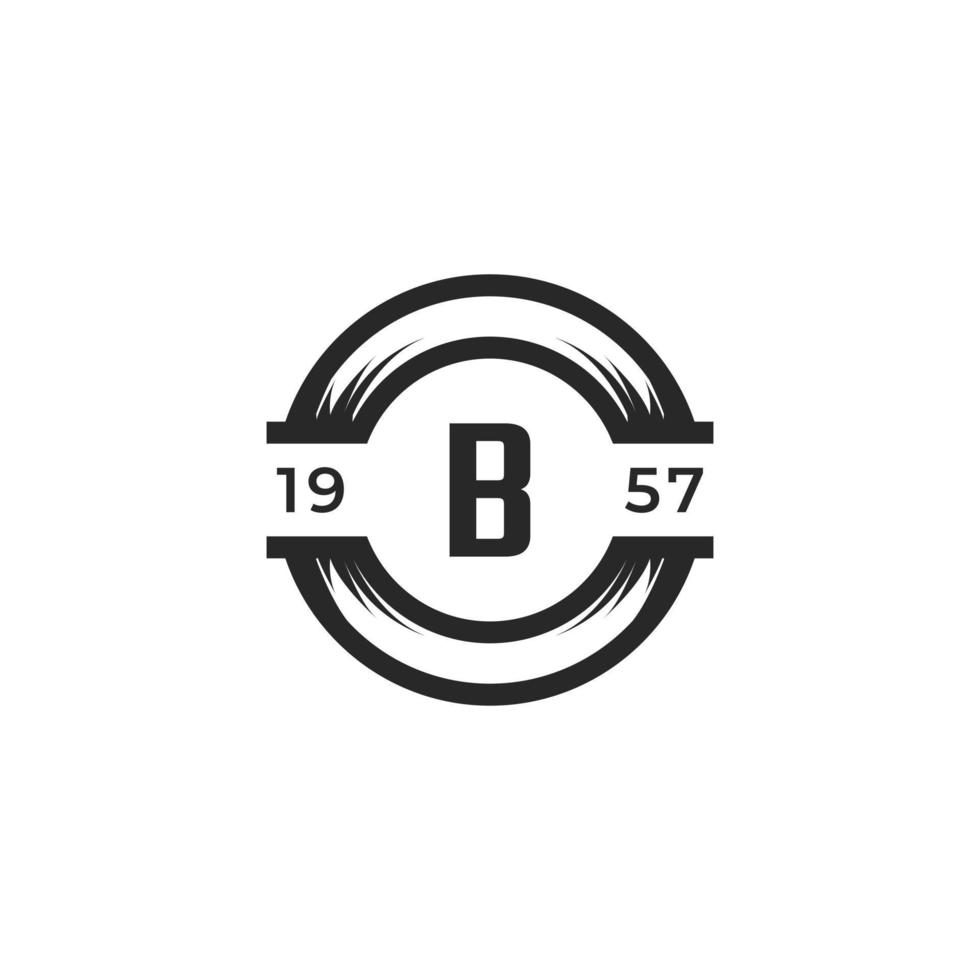 vintage insignier bokstaven b logotyp designmallelement. lämplig för identitet, etikett, märke, café, hotellikon vektor