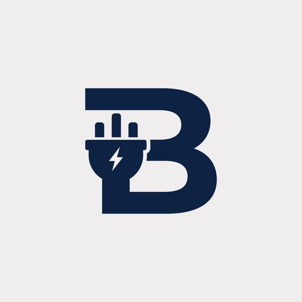 initial bokstav b elektrisk ikon logotyp designelement. eps10 vektor