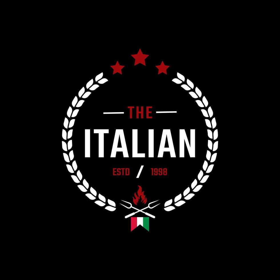 klassisk vintage retro etikett märke emblem italiensk grill grill logo design inspiration vektor