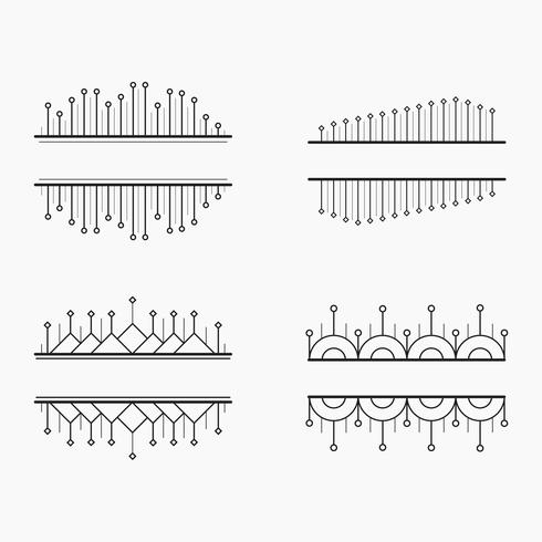 Vektor uppsättning enkla eleganta geometriska linjära banderoller