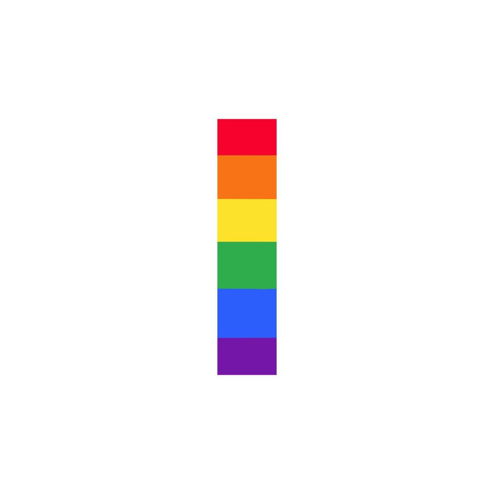 bokstaven jag färgade i regnbågsfärg logotypdesign inspiration för hbt-koncept vektor