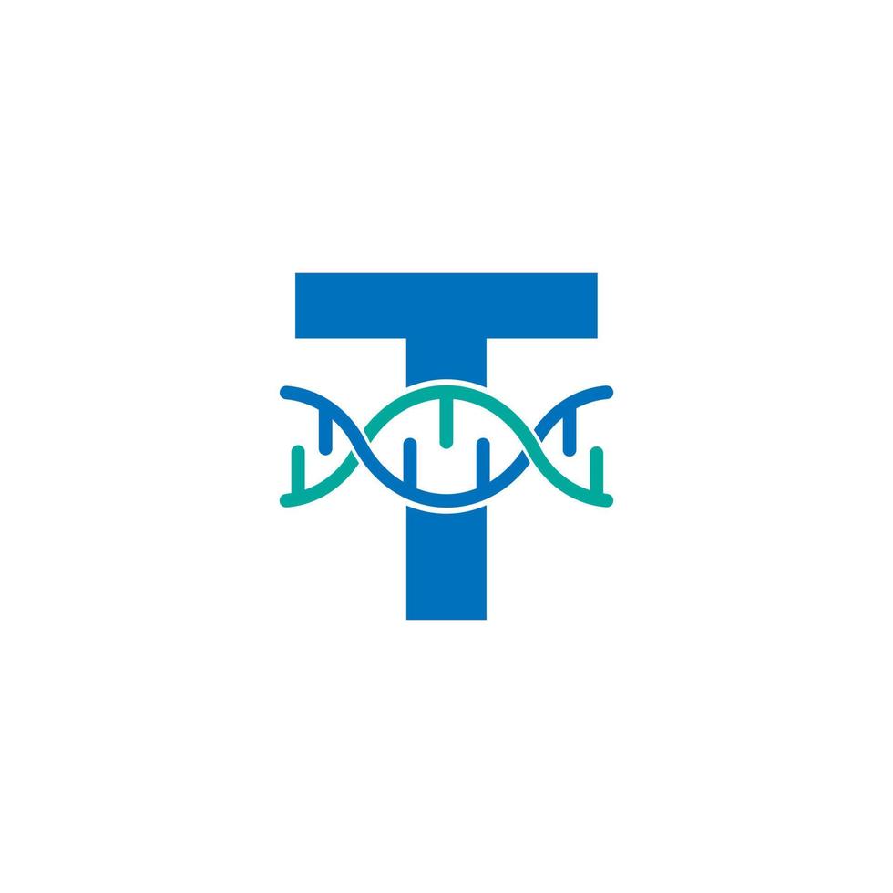 initial bokstav t genetisk dna ikon logotyp designmall element. biologisk illustration vektor
