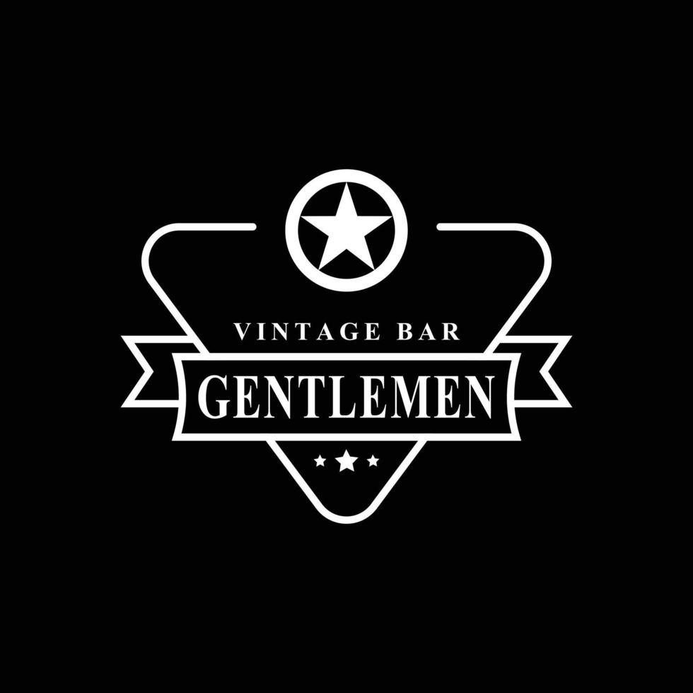 Vintage-Retro-Abzeichen für Gentleman-Stoffbekleidungs-Logo-Design-Symbol vektor