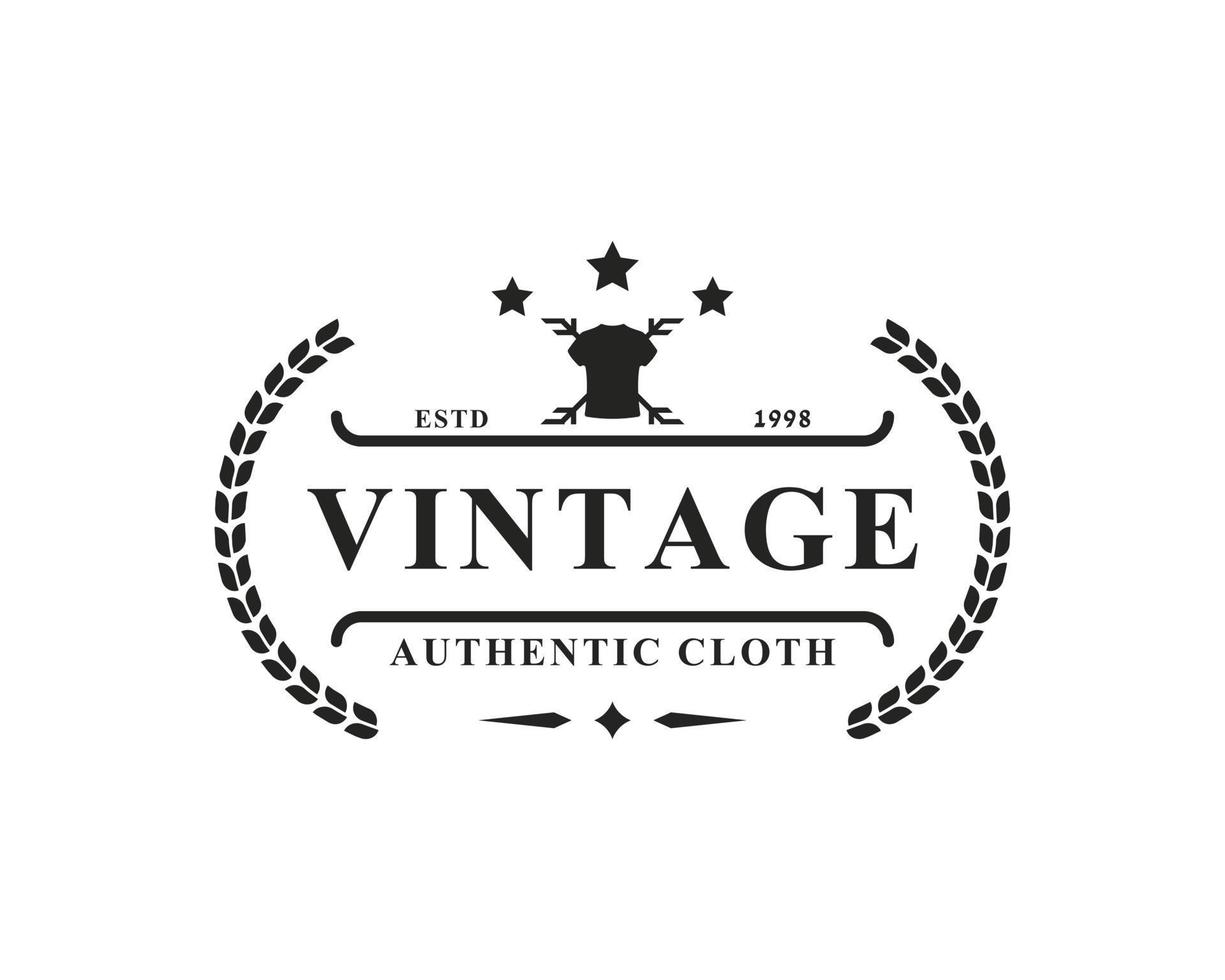 vintage retro märke för kläder kläder logotyp emblem design inspiration vektor