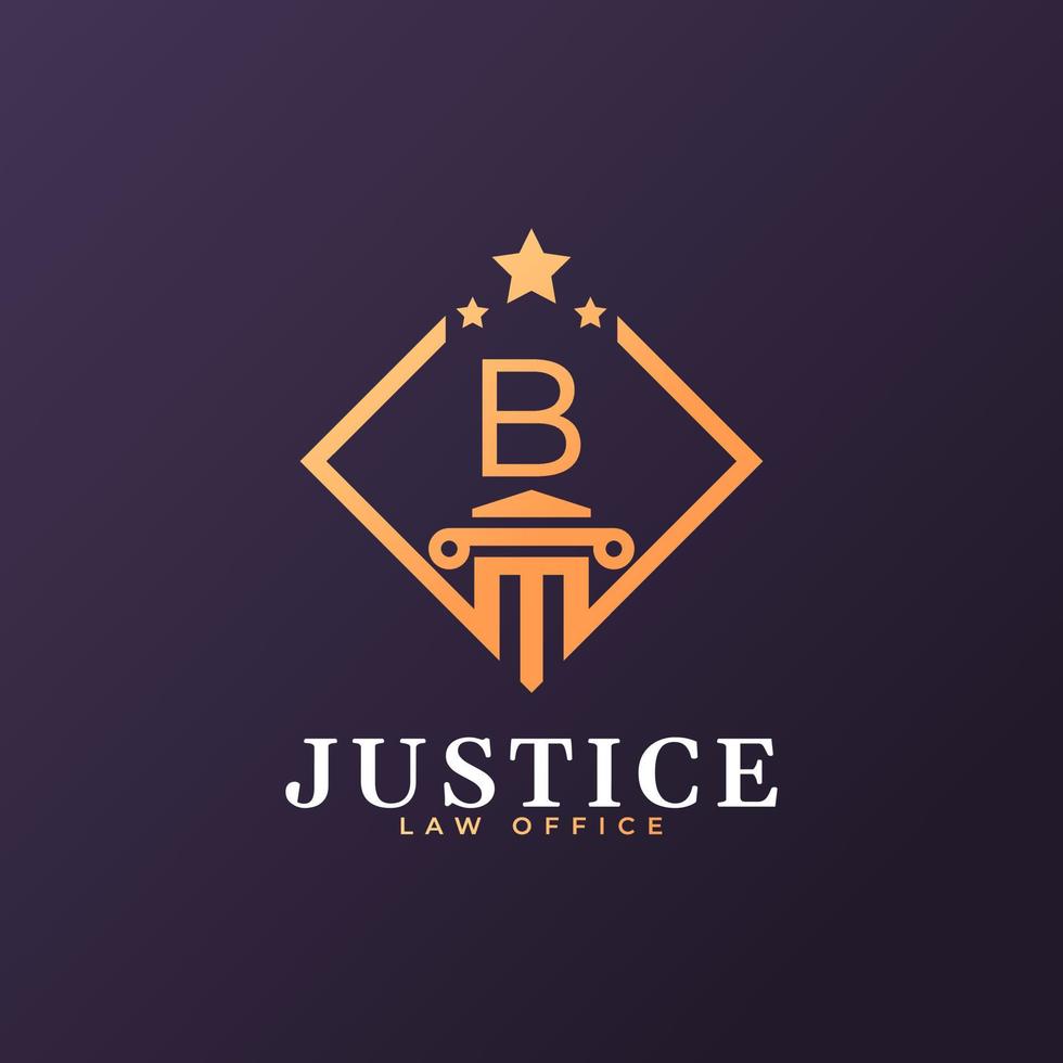 Anwaltskanzlei Buchstabe b Logo Design Template Element vektor