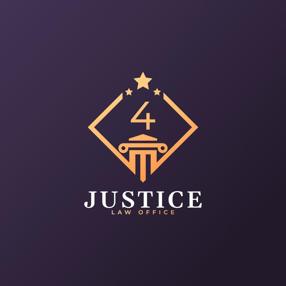 Anwaltskanzlei Nummer 4 Logo-Design-Vorlagenelement vektor