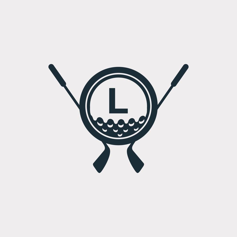 Golfsport-Logo. Buchstabe l für Golf-Logo-Design-Vektorvorlage. eps10-Vektor vektor