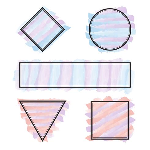 Vektorsatz verschiedene Formen der Rahmen mit Pastellfarbbürstenanschlägen vektor