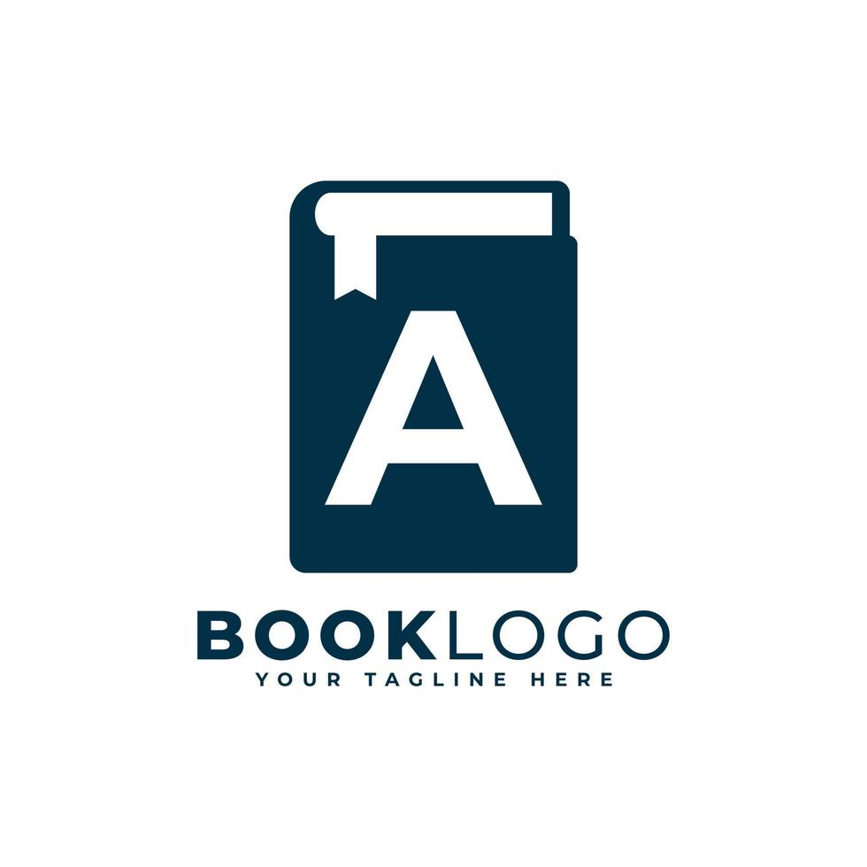 bokstav initial en bok logotyp design. användbar för utbildning, företag och byggnadslogotyper. platt vektor logo designidéer mallelement