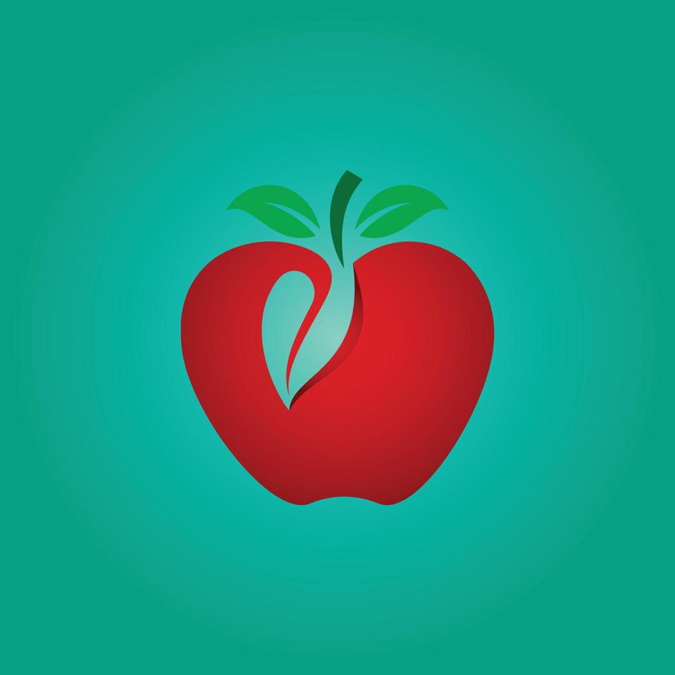 äpple logotyp design vektor illustration, hälsosam mat äpple logotyp, abstrakt äpple vektor logotyp.