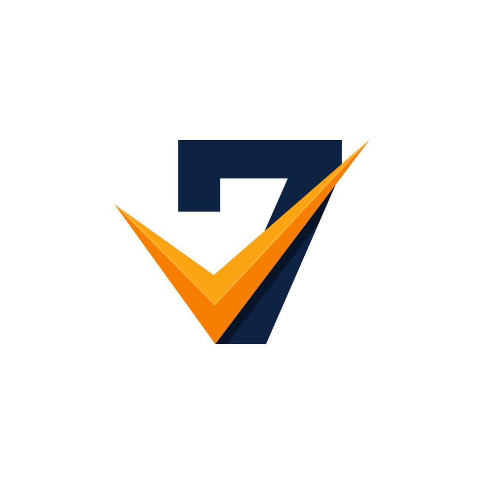 zugelassenes Logo. Nummer 7 Check-Logo-Design-Vorlage. eps10-Vektor vektor