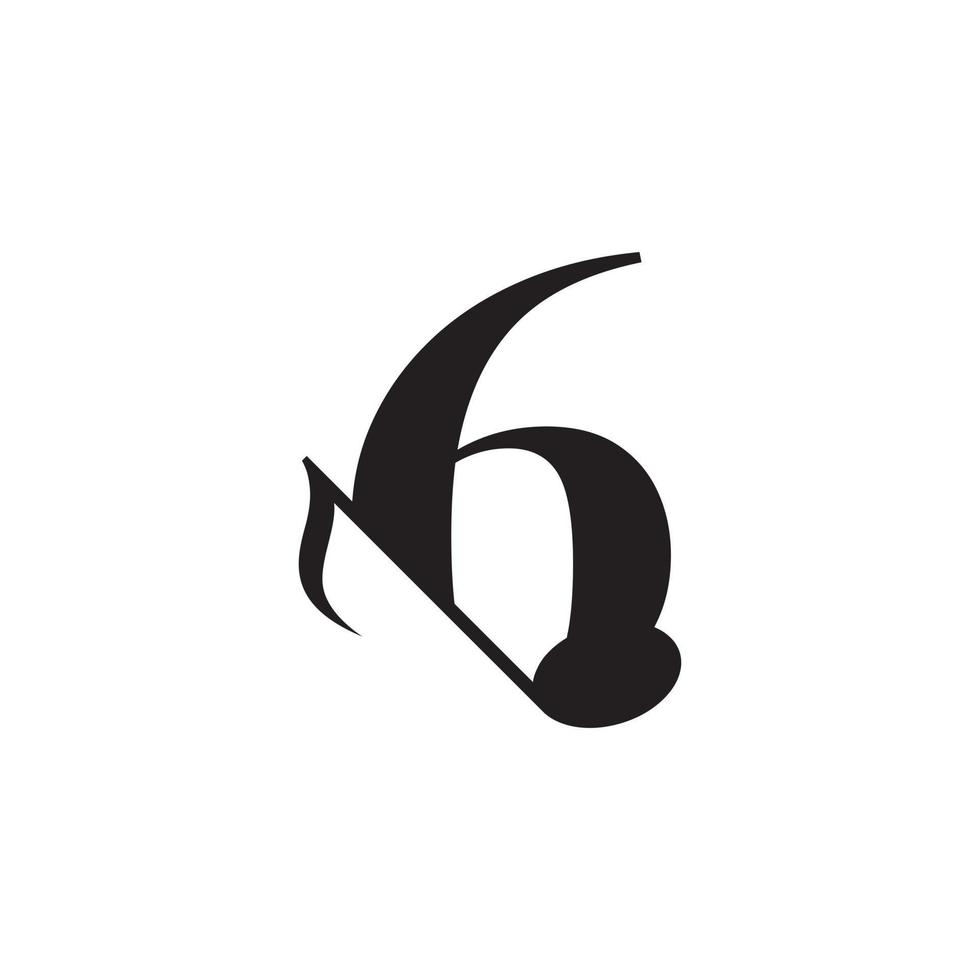 nummer 6 med designelement för musik nyckelnot logotyp. användbar för logotyper för företag, musik, underhållning, skivor och orkester vektor