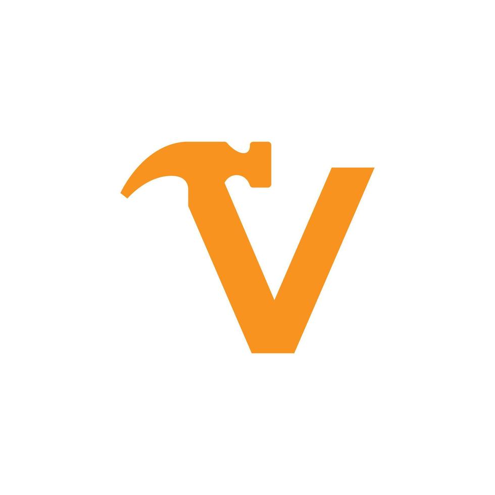 anfangsbuchstabe v hammer logo design inspiration vektor