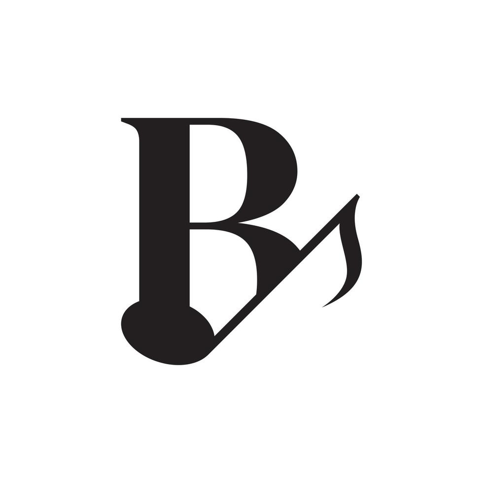 bokstaven b med musik nyckelnot logotyp designelement. användbar för logotyper för företag, musik, underhållning, skivor och orkester vektor