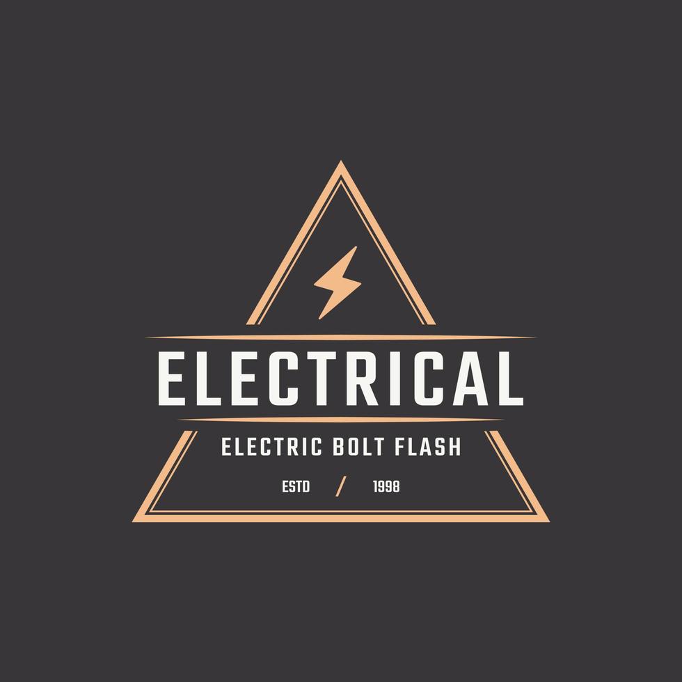 hipster vintage retro rustikales etikettenabzeichen für inspiration für das logo-design des elektrischen bolzenblitzsturmstempels vektor