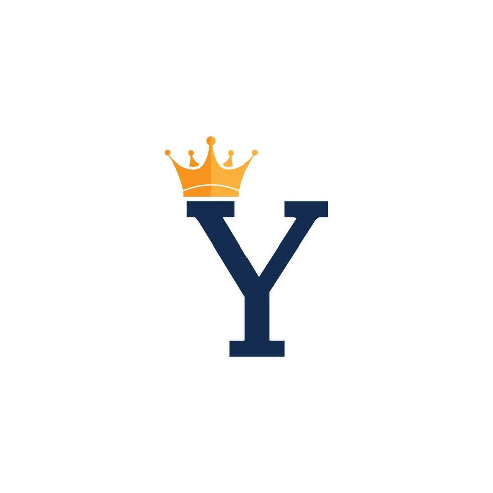 initial bokstav y med krona logotyp varumärkesidentitet logotyp designmall vektor