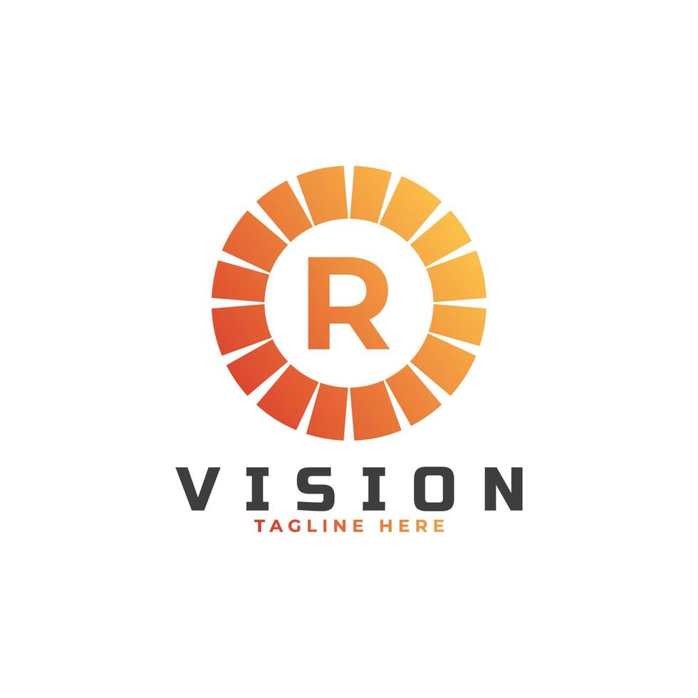 vision första bokstaven r logotyp designmall element vektor