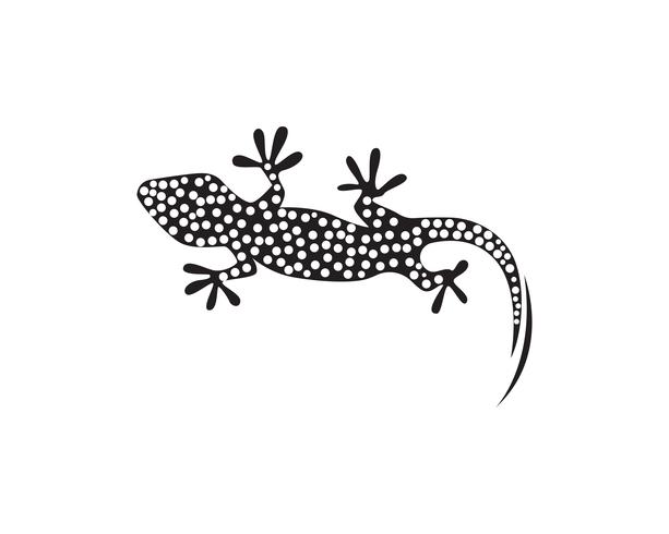 Lizard Chameleon Gecko Silhouette svart vektor