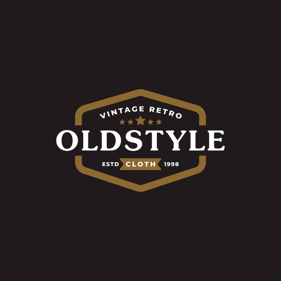 klassisk vintage retro etikett märke för kläder kläder gammal stil logotyp emblem designmall element vektor