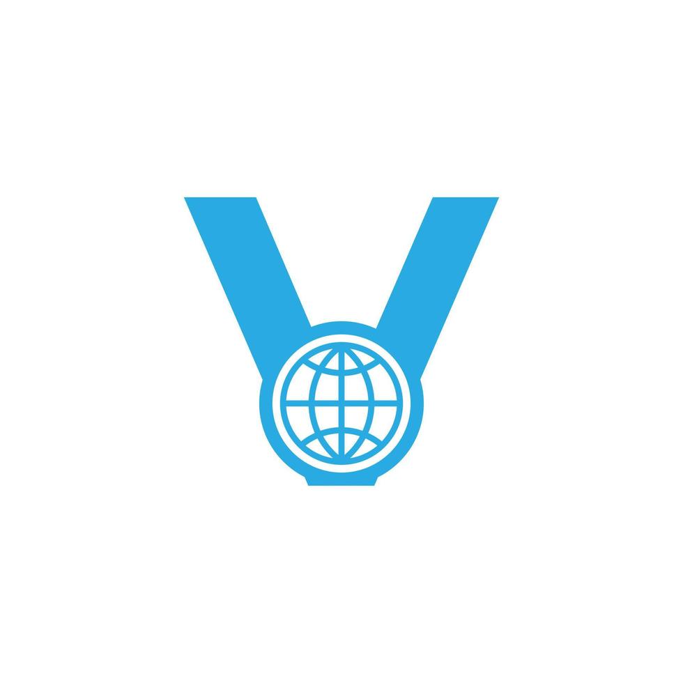 första bokstaven v världen logotyp designmall element. vektor eps10