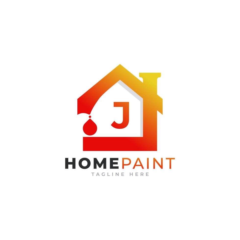anfangsbuchstabe j home paint immobilien logo design inspiration vektor