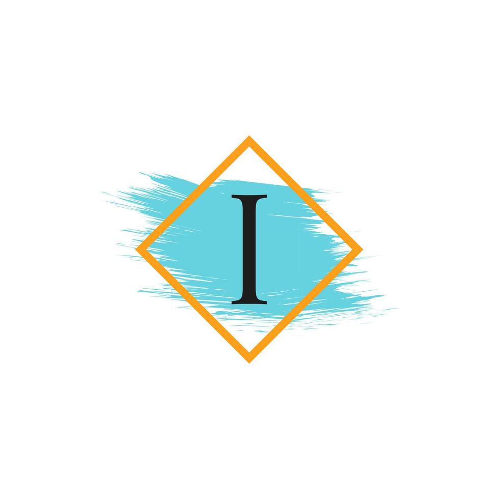 bokstaven i-logotyp med penseldrag i vattenfärg. användbar för logotyper för företag, bröllop, smink och mode. vektor
