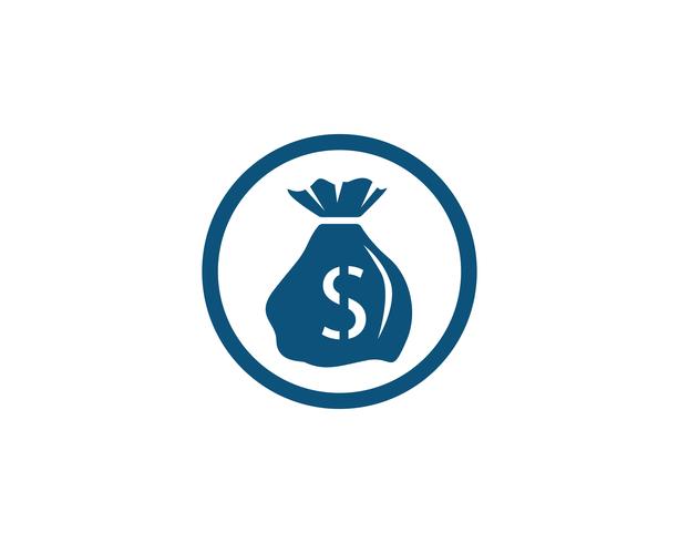 Pengar väska ikon Mall vektor illustration