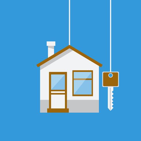 Immobilienkonzept Haus mit Schlüssel vektor