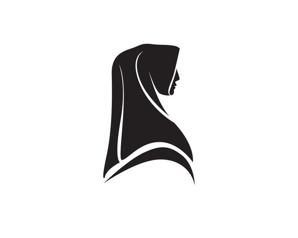 hijab vektor svart logotyp