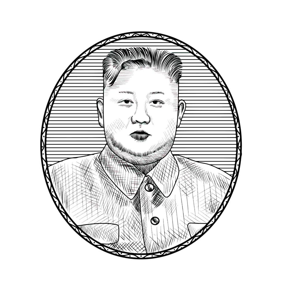 surakarta indonesien, 3. märz 2022, kim jong un illustration auf weißem hintergrund vektor