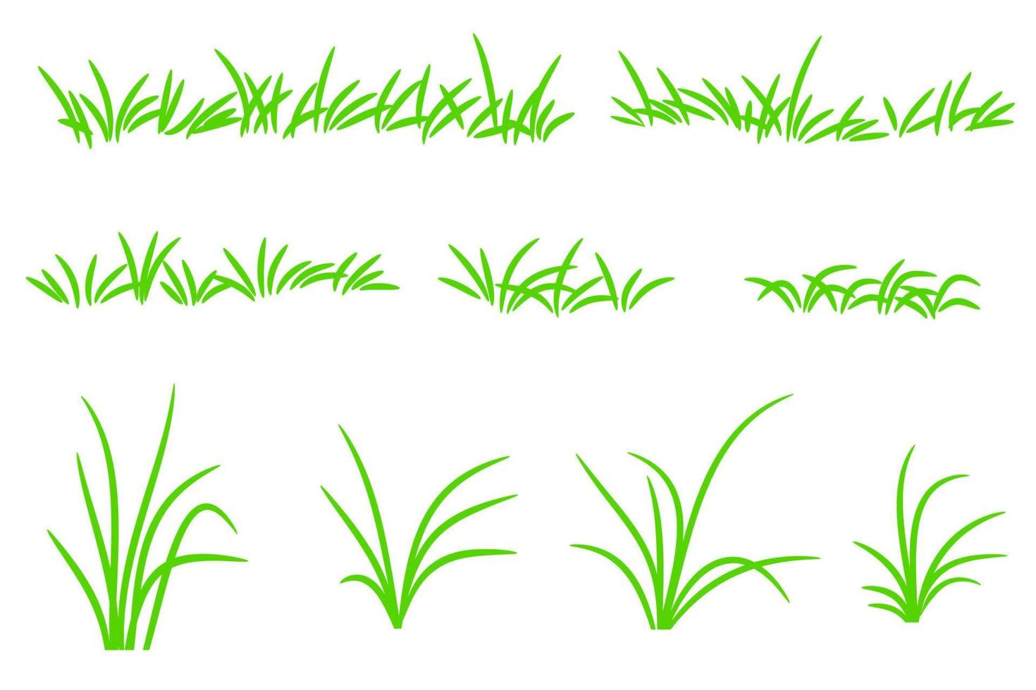Vektor grünes Gras-Set