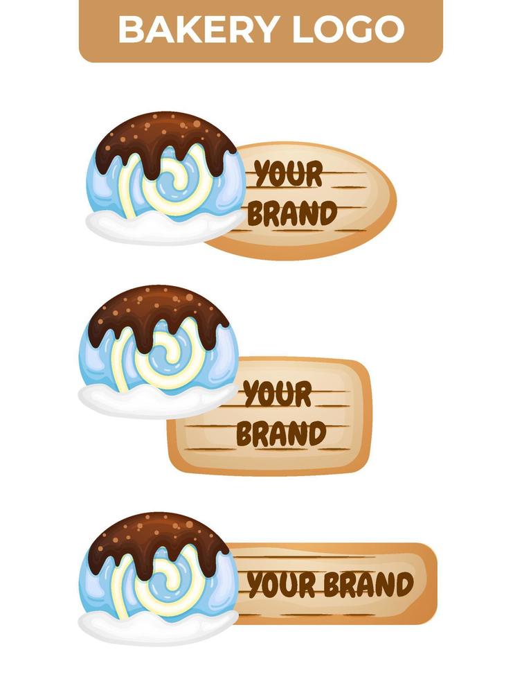 koch kochen bäckerei banner logo cartoon illustration vektor