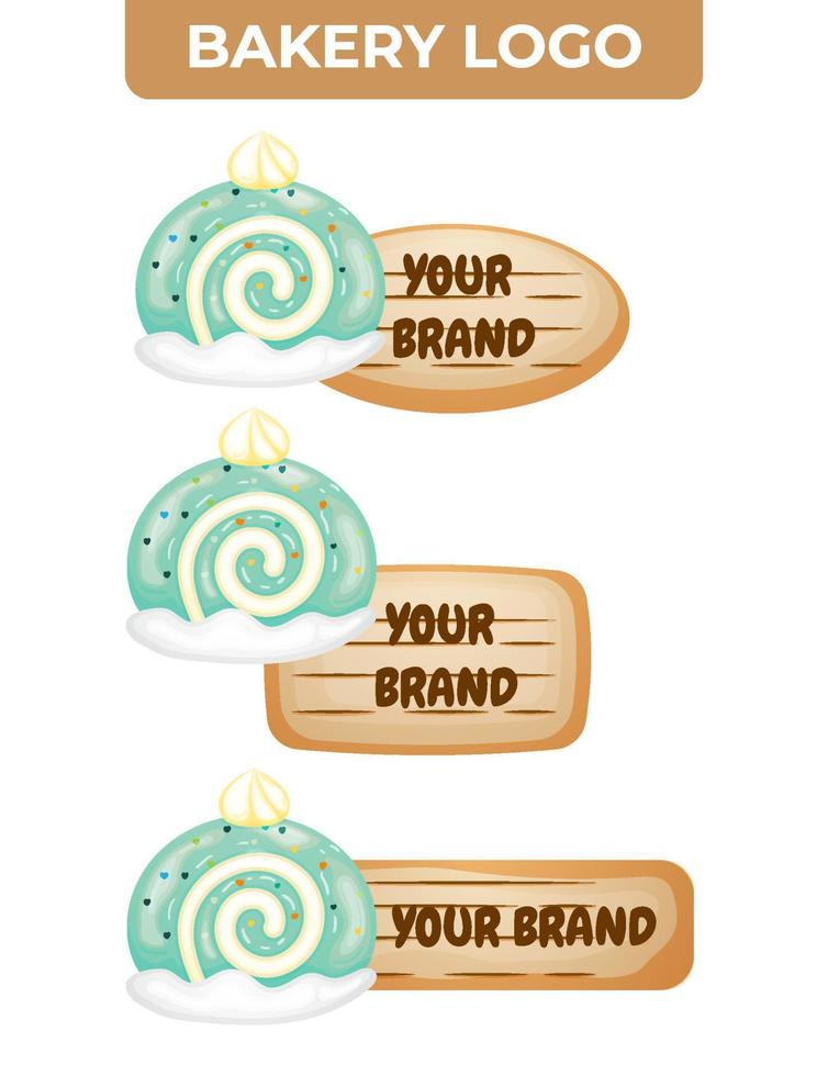 bageri och restaurang logotyp i tecknad illustration vektor