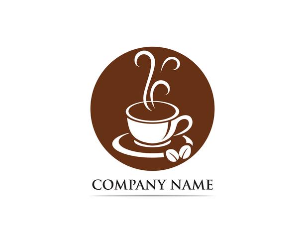 Kaffekopp Logo Mall vektorikon vektor