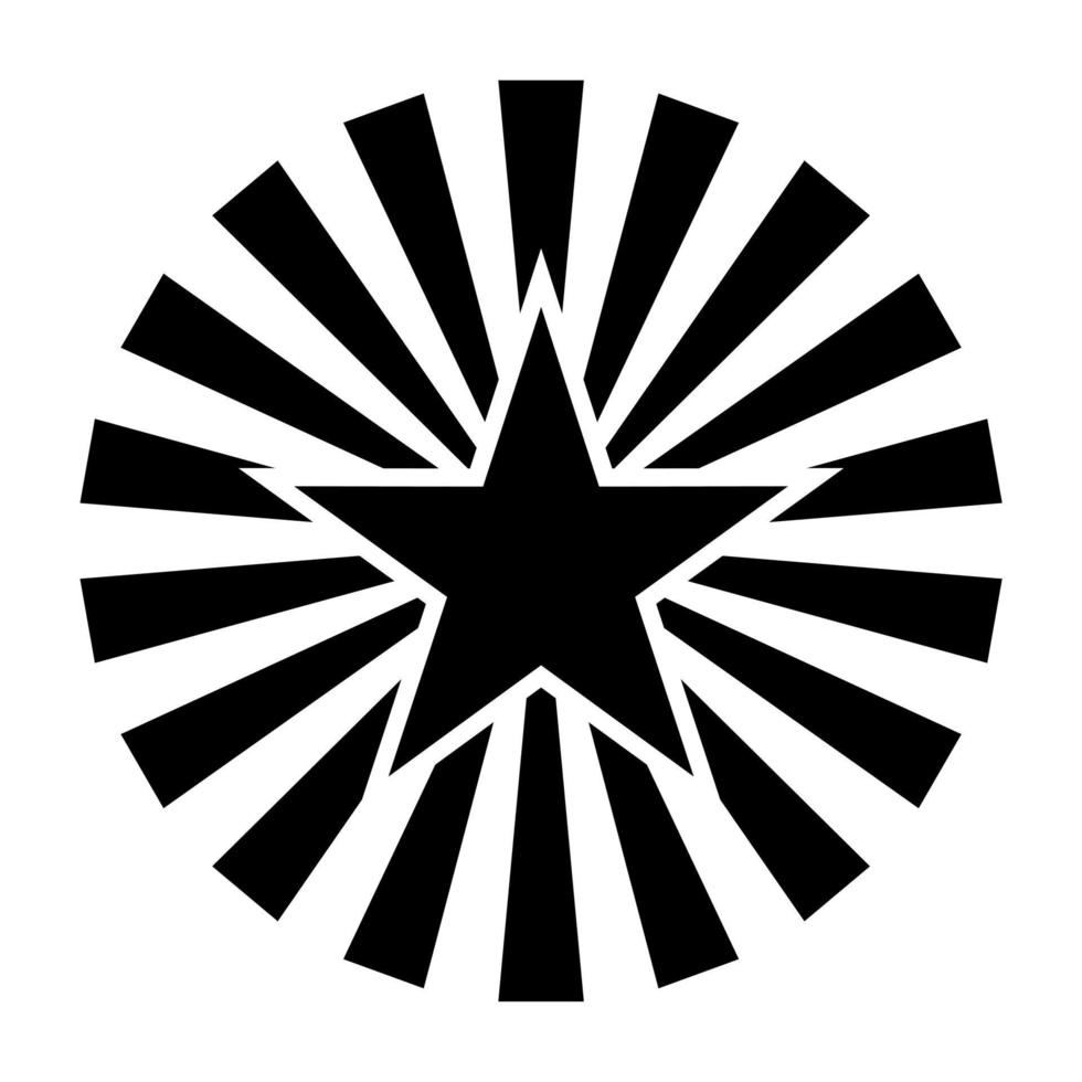 stjärna med stigande sol symbol isolerad på vit bakgrund vektor