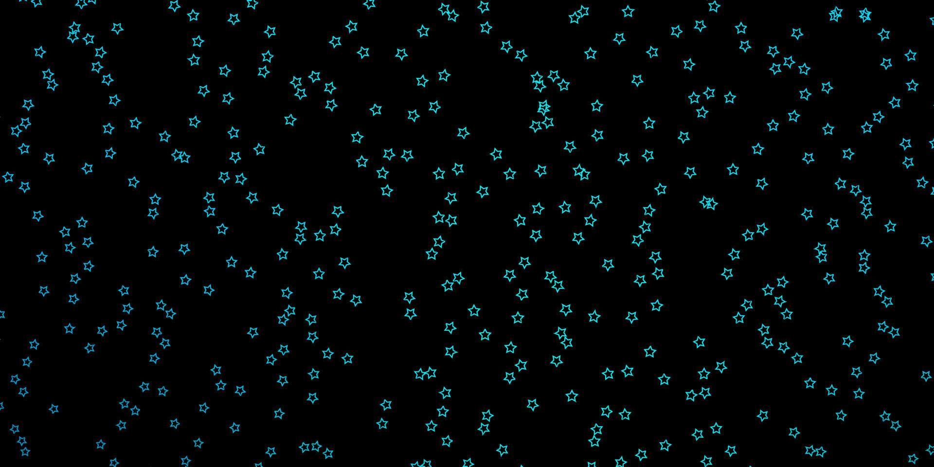 dunkelblauer Vektorhintergrund mit kleinen und großen Sternen. vektor