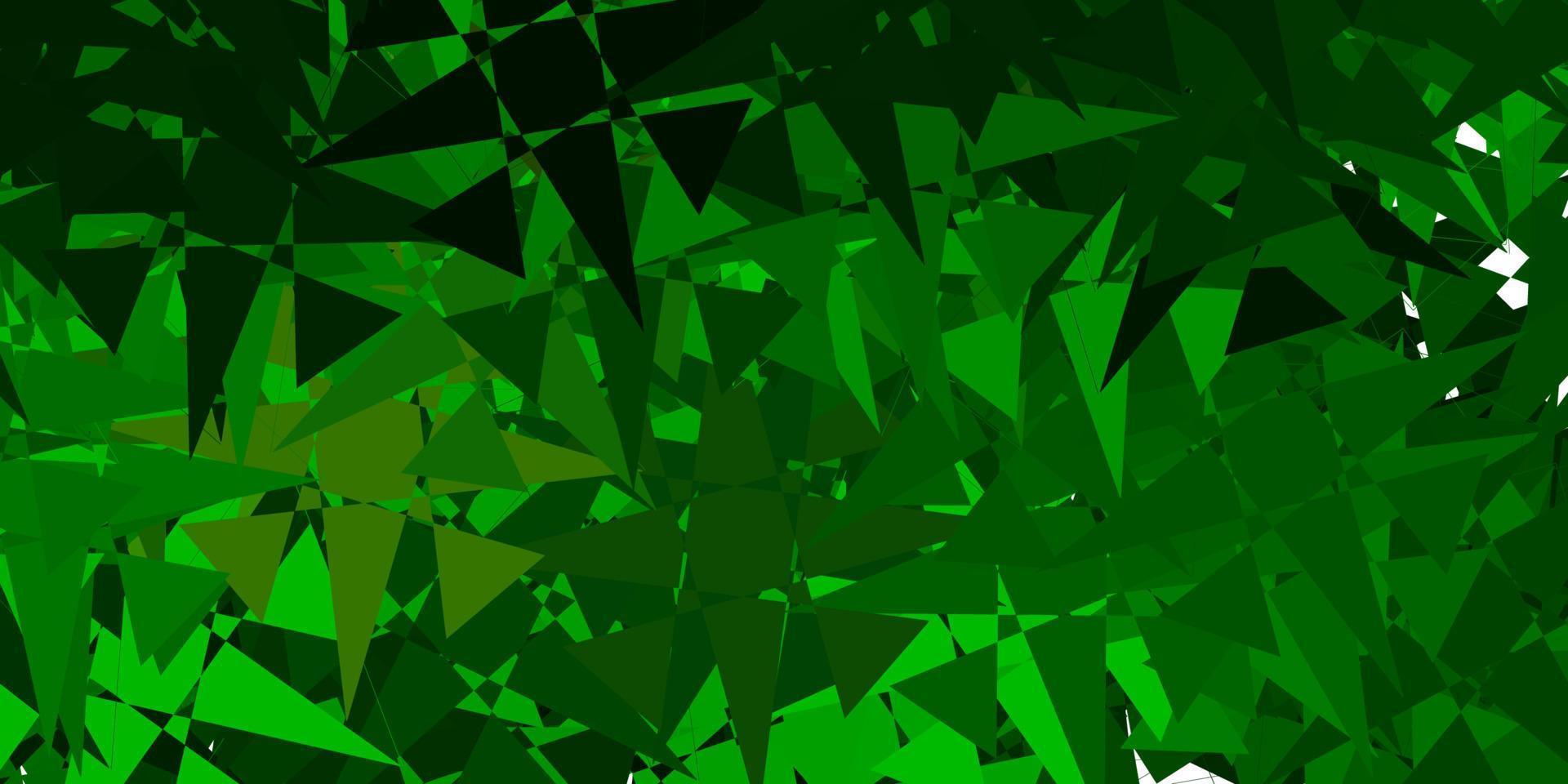 dunkelgrüner, gelber Vektorhintergrund mit polygonalen Formen. vektor