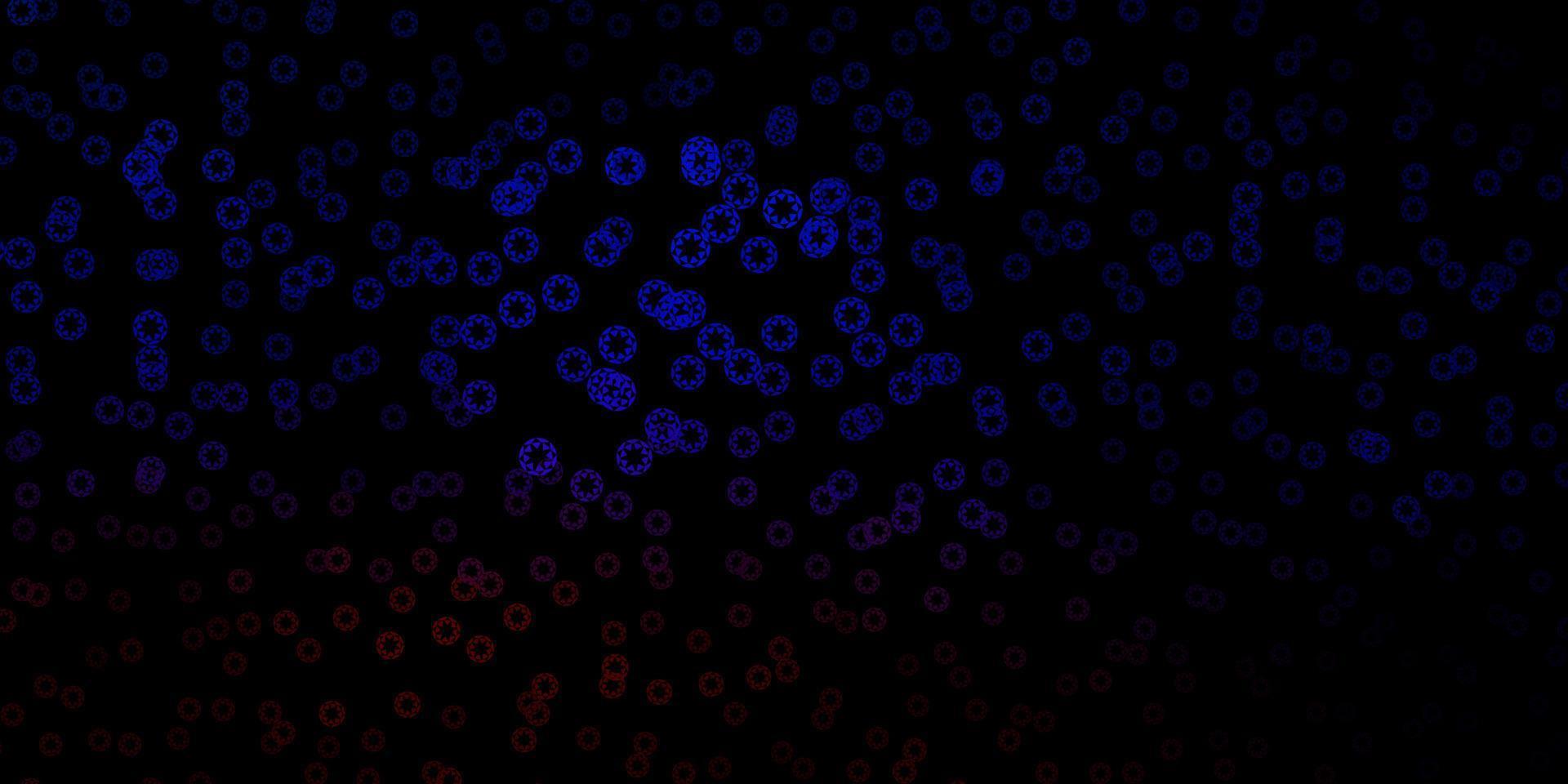 mörkblå, röd vektorbakgrund med bubblor. vektor