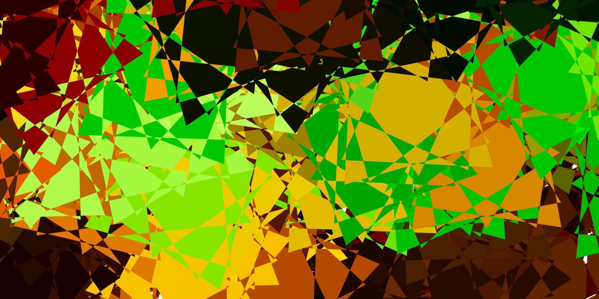 ljusgrön, gul vektorlayout med triangelformer. vektor